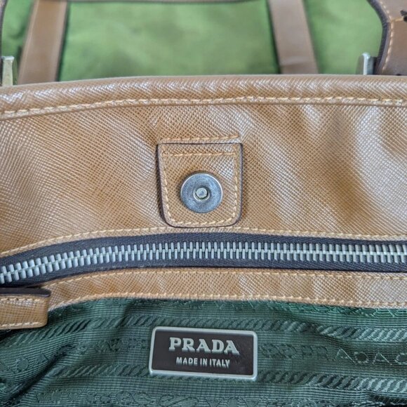 Authentic Prada Nylon Classic Handbag Olive Green Made In Italy - Picture 6 of 15